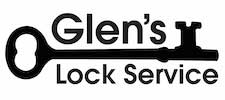 The official logo of Glen's Lock Service in The Colony, TX.